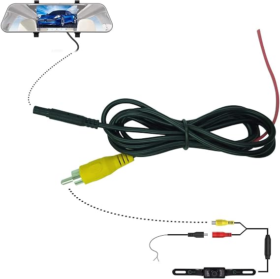 Backup Camera Video Cable CVBS RCA Male Connector to 4P Female Adapter Wire