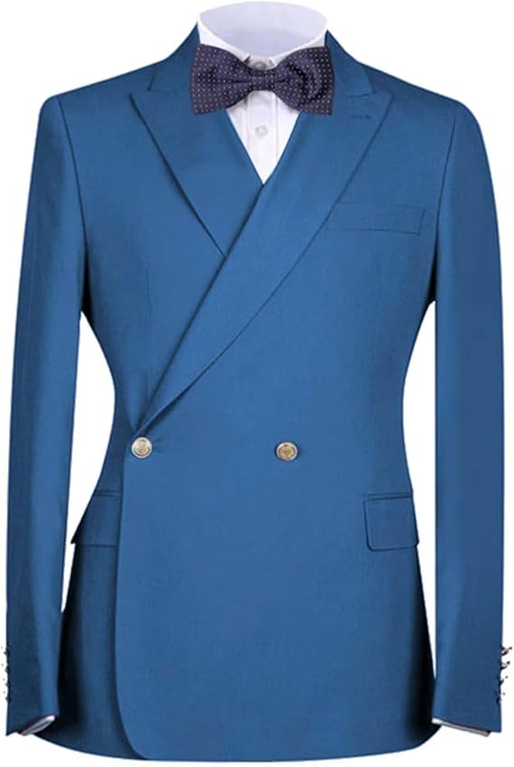 Mens Blazer Double Breasted Suits Jacket Formal Slim Fit Blazer for Men Wedding Prom Separate Blazer
