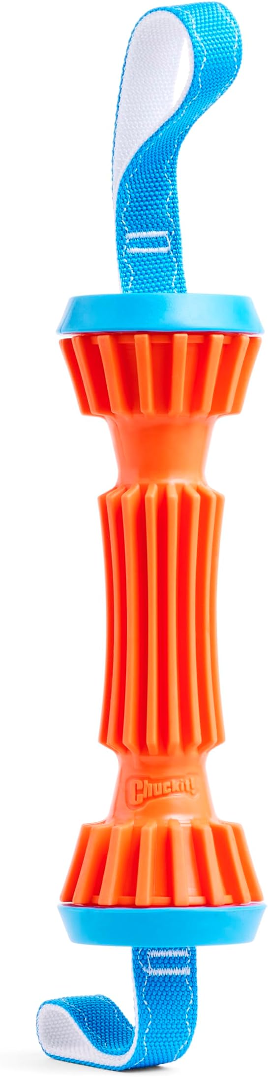 Chuckit! Rugged Bumper Fetch Stick, Medium, 13.5in, Orange and Blue | Has TPR Ridges for Easy Grip, Doubles as a Tug-of-War Toy and Floats in Water; Not Recommended for Aggressive Chewers