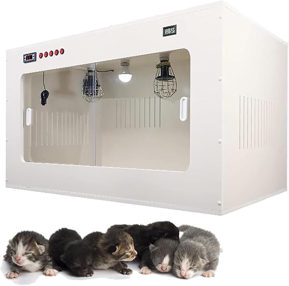 Pet Incubator Box with Intelligent Constant Temperature Heating for Puppy Kitten Nursery, Ideal for Veterinary Clinics