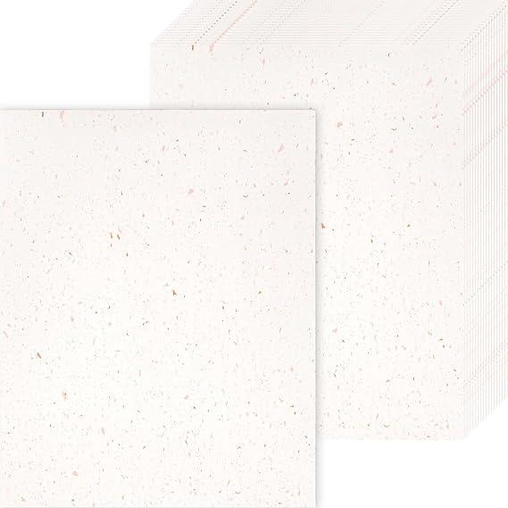 30 Sheets Ivory Card Stock Printer Paper A4 Heavy Weight Cream Cardstock 300GSM Rose Gold Foil Confetti Flakes Printable Certificate Paper for Card Making, Menus, Stamping, Invitations