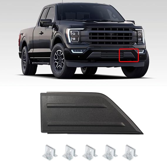Front Bumper Lower Grill Insert for Ford F-150 F150 2021-2023 | Front Lower Bumper Guards Pads Inserts End Caps Driver Side ML3Z-17E811-AA Exterior Accessories