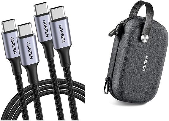セット買いUGREEN USB Type CケーブルPD対応100W/5A 超急速充電&UGREEN ガジェットポーチ コンパクト PC周辺小物 収納ケース