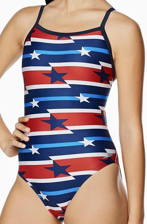 Speedo Women's Swimsuit One Piece ProLT Super Pro Adult Red/White/Blue Patriotic 10