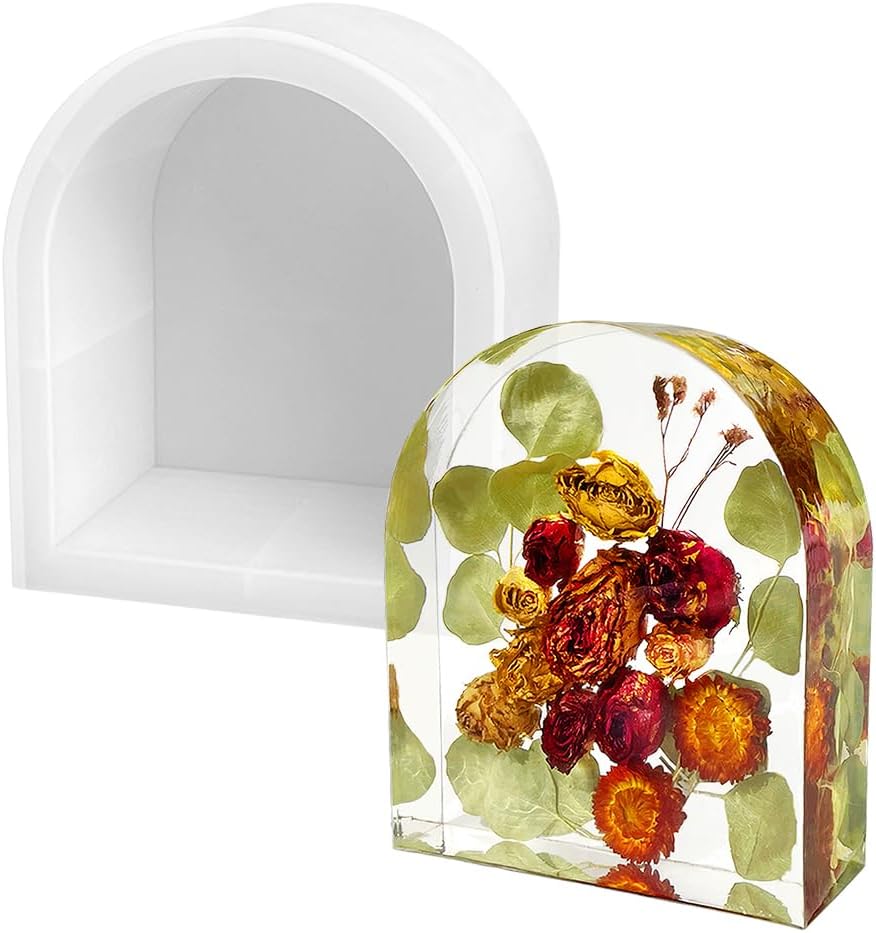 RESINWORLD 6 Arch Mold, 3 Deep Silicone Mold, Sturdy Large Molds for Bouquet Preservation, Shiny Resin Molds for Home Wedding Decor