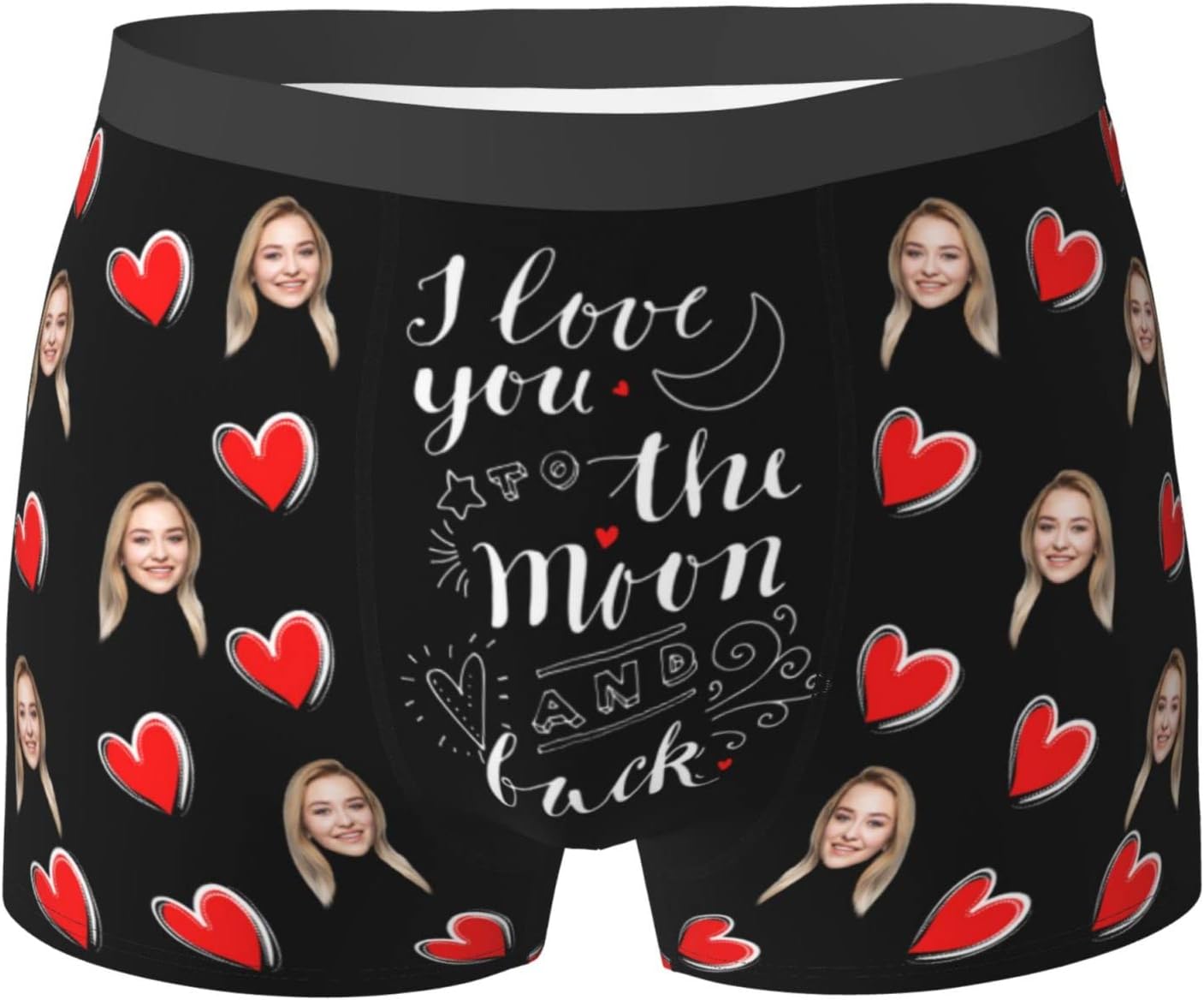 Personalized Boxer Briefs with Girlfriend's Face, Personalised Print Face Photo Underwear, Custom Funny Mens Underpants Shorts Gifts for Valentine's Day, Anniversary, Personalised Funny Boxer Gifts