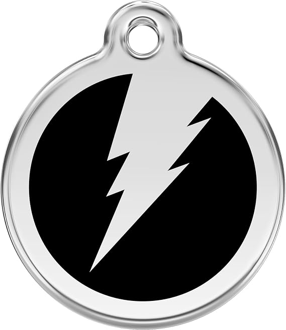Red Dingo Personalized Flash Pet ID Dog Tag (Small Black)