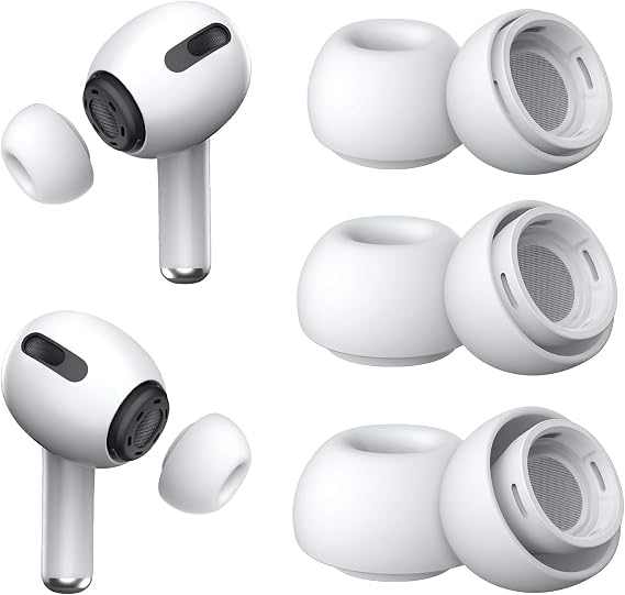 AirPods Pro & AirPods Pro 2. Nesil için Gürültü Azaltıcı Delikli, Silikon Kulaklık Ağrısı Yok, Kaymaz Yumuşak Kulak Uçları Uyumlu Airpods Pro/Pro 2 (Bedenler S/M/L)