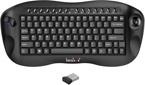 Easy Zoom Control with Scroll Wheel and ctrl,Banalove mini Handheld trackball Multi-Media 2.4G Wireless Keyboard Combo for HTPC Home Theater Keyboard,Smart TV Multimedia Set-Top Box