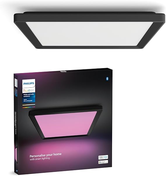 Philips Hue Tento WCA Slim Kare Tavan Paneli 40x40cm - Siyah - 25.000 Saat Ampul Kullanım Ömrü [Enerji Sınıfı E]