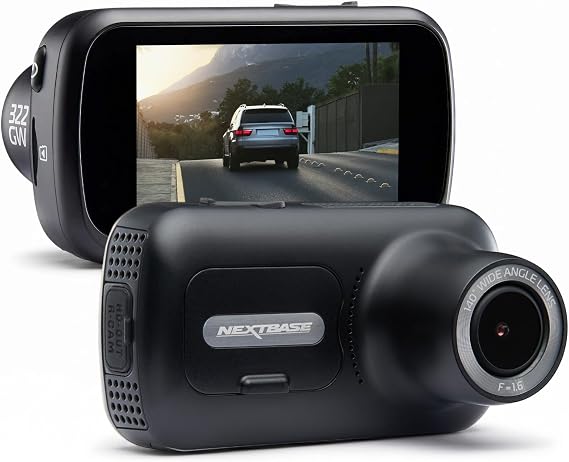 Nextbase 322GW Dash Cam mini with APP- Full 1080p/60fps HD Recording in Car Camera- 6 Lane Wide Front View- Wi-fi GPS Bluetooth- Parking Mode- Night Vision- Loop Records- Polarizing Filter Compatible | 1080p, GPS, Bluetooth