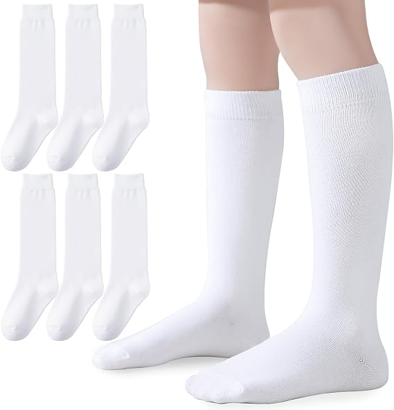 Knee High Socks for Girls Boys Cotton School Uniform Socks