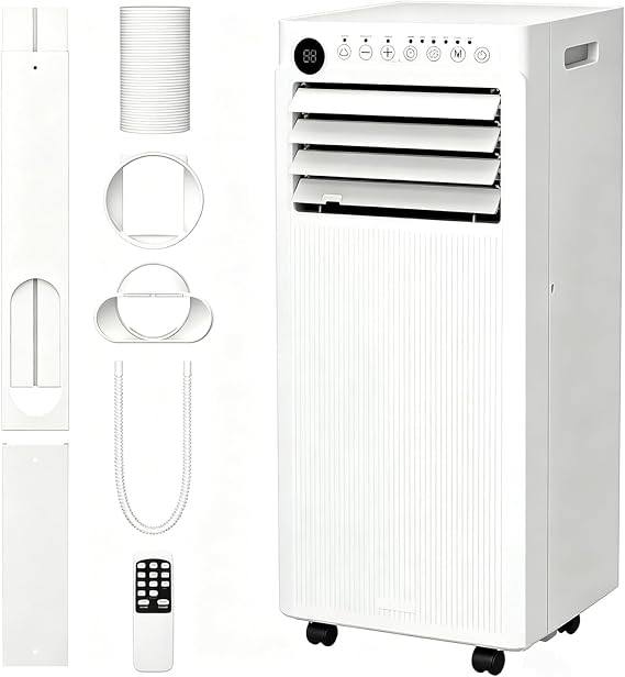 Electactic 8000BTUs Portable Air Conditioner for Bedroom with Drainage-free Cooling, 4 in 1 AC Units Portable with Cool, Fan, Dehumidifier, Sleep, 24H Timer/Window Kits/Remote