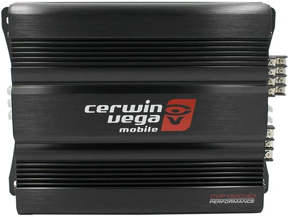 CERWIN-VEGA! CVP 300W RMS 4 Channel Class AB Amplifier, High Power Car Audio System, 2-Ohm & 4-Ohm Stereo Compatible, Multi-Channel Amplifier with Advanced Protection for Car Speakers CVP1200.4D