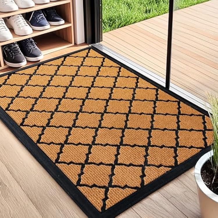 Door Mat Outside Entrance: 30x17 inch Odorless Front Door Mats Outdoor Welcome Mat - Non-Slip Outdoor Mats for Outside Entry - Doormat Weather-Resistant & Washable