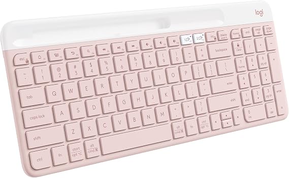 Logitech K585 Slim Wireless Keyboard with Built-in Phone Cradle - Rose