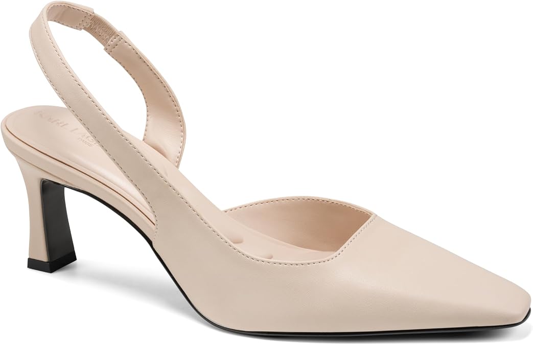 Karl Lagerfeld Womens Sheenz Pointed Toe Slingback Dress Heel
