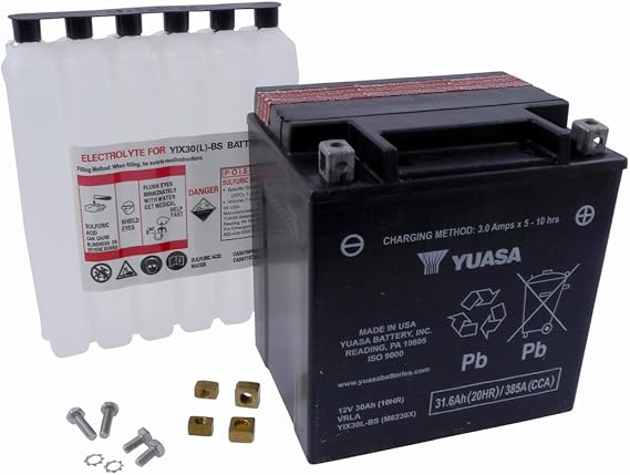 Yuasa YUAM6230X YIX30L-BS Maintenance Free YIX Battery with Acid pack
