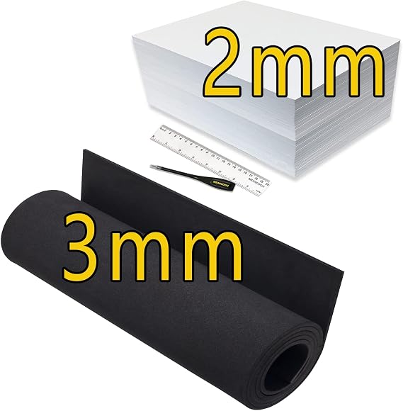 Premium 3mm eva Foam roll and White 2mm eva Foam Sheets by MEARCOOH...