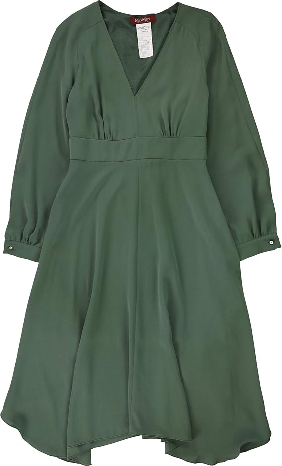 MaxMara Womens Solid A-line Dress, Green, 10