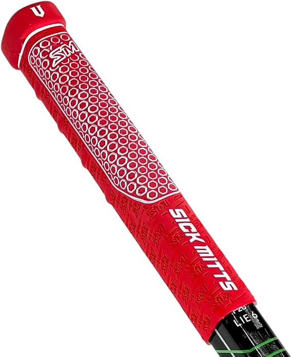 V-Grip Hockey Stick Replacement Grip - Red Base, Enhance Premium Rubber Hockey Grip, Multiple Colors, Ice Hockey, and Street Hockey.