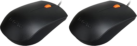 Lenovo GX30M39704 300 - Mouse - Right and Left-Handed - Wired - USB - for 320 Touch-15, 320-14, 320-17, 520-22, 520-24, 520-27, 720-18, Legion Y520-15, V110-15 Black (Pack of 2)