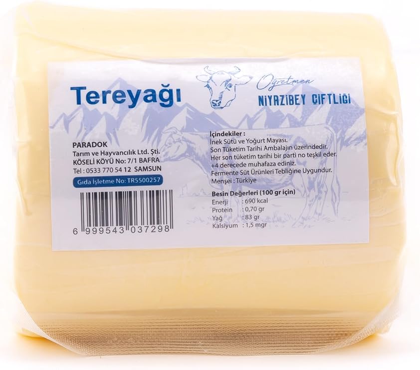 NiyaziBey Çiftliği Doğal Köy Tereyağı Kendi İneklerimizin En İyi Sütünden, 500 GR