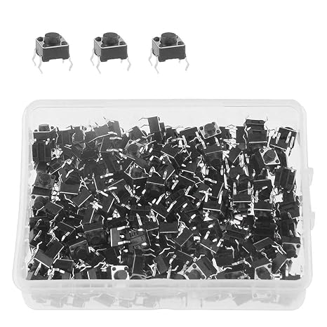 200Pcs Momentary Tactile Push Button Switch Assorted Kit 6 * 6 * 5mm 4pin