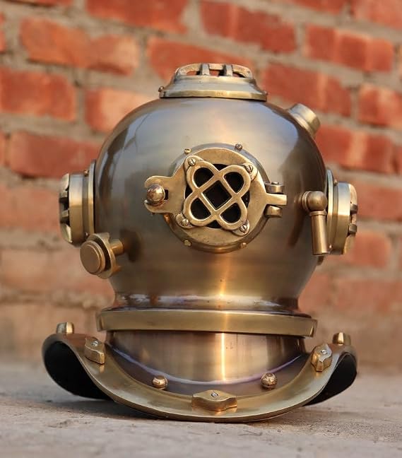 Diving Helmet 12" Miniature Marine Scuba Divers Helmet for Home Decor | Nautical Table top Diving Helmet Looks Premium