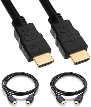 Short HDMI Cable [2-Pack], UHD Ultra High Speed HDMI 2.0 with Ethernet, 4K@30/50/60Hz, 1080P/2160P, 18GBps, 3D, Audio Return, Molded (1FT (2-Pack))