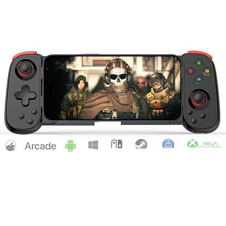arVin Mobile Game Controller for iPhone 16/15/14/iPad/Galaxy S24/23/22/Android Phone/Tablet, Wireless Gamepad for Xbox Cloud Gaming/PS Remote Play/Call of Duty Warzone Mobile/Genshin/Roblox/Diablo