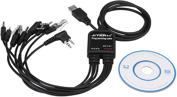 Tosuny 8 in 1 USB Programming Cable, Genuine USB Programming Cable with 8pcs Different Connectors for Kenwood/ for QuanShengcn/ for Tyt/for Motorola Radio, Compatible with Multiple Radios