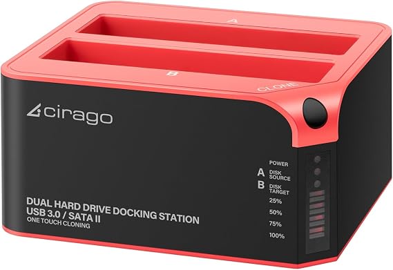 CIRAGO Dual-Bay Hard Drive Docking Station for 2.5/3.5 SSD HDD