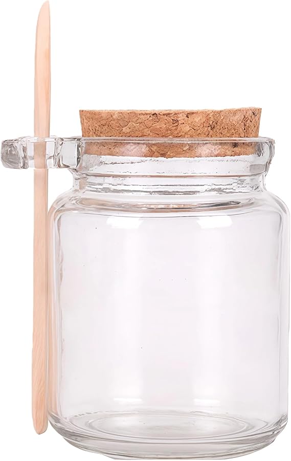 1 adet 250ml/8.5oz boş şeffaf cam reçel kavanoz mantar ve kaşık çok amaçlı bal şekeri kahve banyo tuzları saklama kabı teneke kutu teneke şişe konteyner güveç öğe depolama için