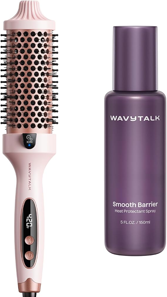 Wavytalk Blowout Boost Thermal Brush and Heat protectant Spray for Hair 5 Fl Oz