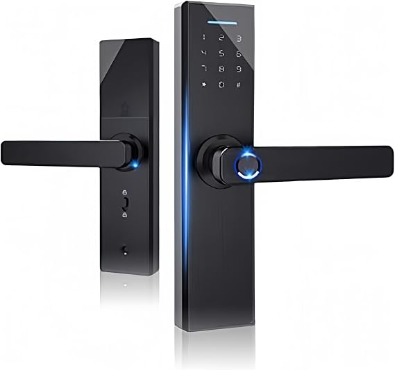 Dioche Biometric Fingerprint Touchscreen Smart Lock, 4-in-1 Home Security, Black