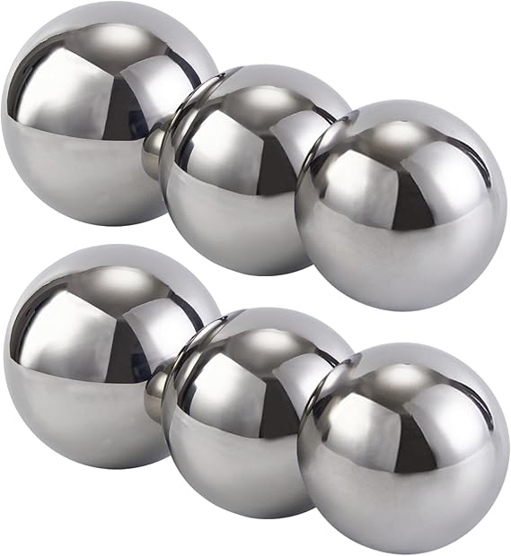 Stainless Steel Decorative Balls, Shiny Decorative Orbs for Centerpiece Decor, 3" Set of 6