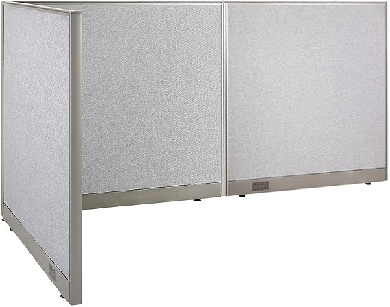 GOF Freestanding L Shaped Office Partition, Large Fabric Room Divider Panel, 48" D x 96" W x 48" H