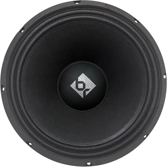 Bass Rockers BRM10LPv2 10" Midrange Loudspeaker 375W Peak / 300W RMS, 8 Ohm, 91dB Sensitivity, Treated Cloth Surround, Paper Cone, Steel Basket