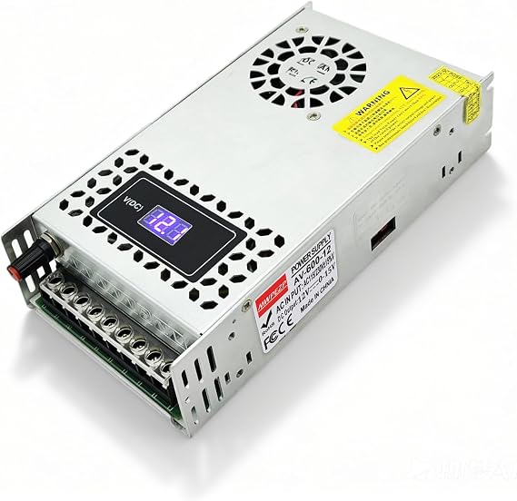 120V AC to 0-12V DC Converter 50A 600W Power Supply 110V to 12V Converter | Voltage Adjustable 12V 50A 600W Switch Power Supply for CCTV Camera System, 3D Printer, LED Strip, PCP Air Pump