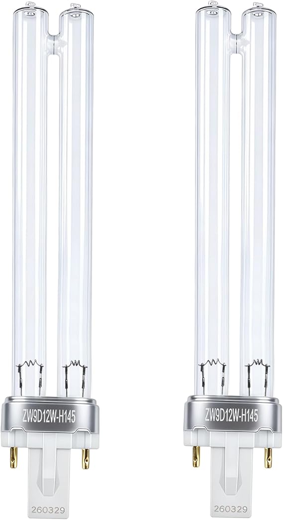 9W UV Bulb Compatible with Tetra GreenFree UVC-9, G23 Base, 2-Pack