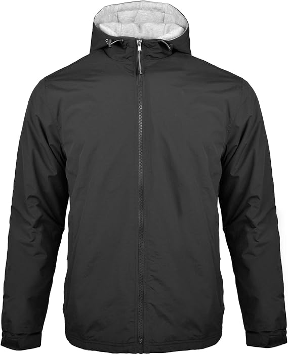OUTDOOR SHAPING Men's Warm Windbreaker Water Resistant Hooded Rain Jacket
