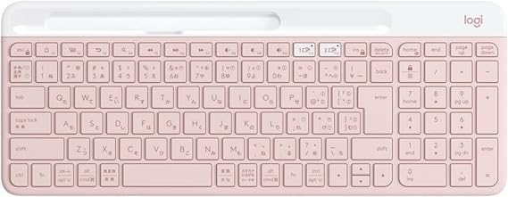 Logitech ロジクール Silent Bluetooth Wireless Keyboard K580RO, Rose, Ultra-Slim, Small Size, Unifying, Wireless Keyboard, Slim, Tenkeyless, Wireless, Windows, Mac, iPad, iOS, Android, Chrome, Surface