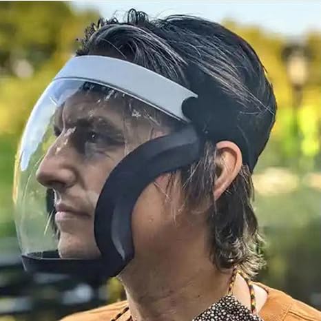 Protective Face Shield Clear Anti Fog Full Mask,Reusable Dust Facemask Safety Protective for Work,Weed Whacking,Grass Cutting,with Replaceable Filters