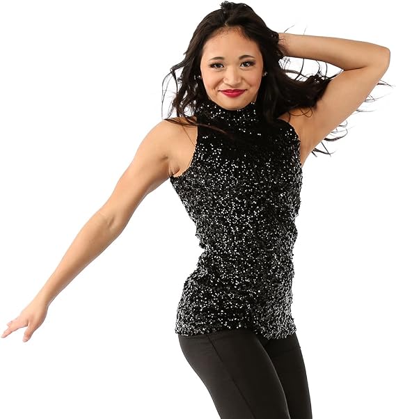 Alexandra Collection Womens Sequin Sparkle Tank Tunic Dress Just for Kix