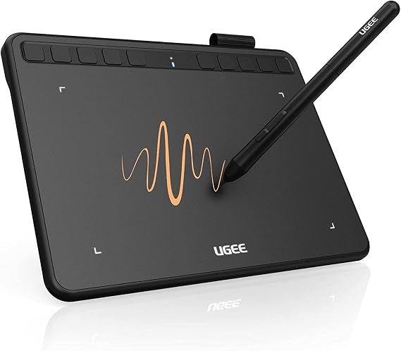 UGEE Drawing Tablet S640 Digital Graphics Pad with Battery-Free Stylus Tilt Function 8192 Pressure Sensitivity 10 Express Keys Pen Tablet for Beginner Support Windows Mac Linux Android, 6.5 x 4 Inch