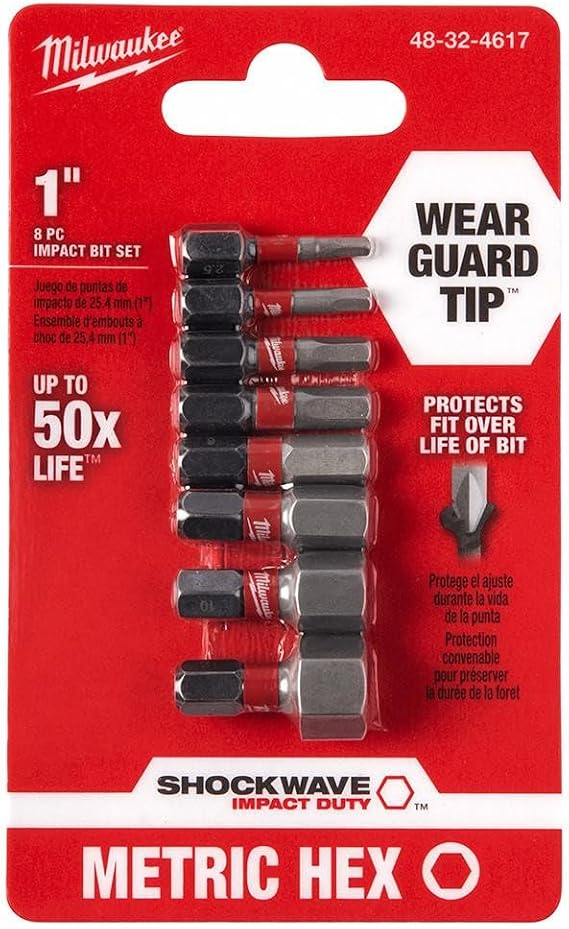 Milwaukee 48-32-4617 8 Piece Metric Hex Insert Bit Set