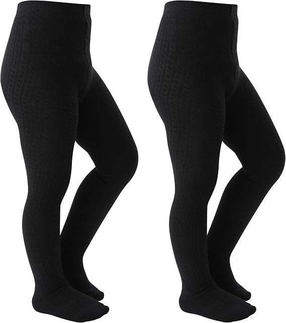 Girls Tights Seamless Toddler Stockings Cable Knit School Leggings 2-12T