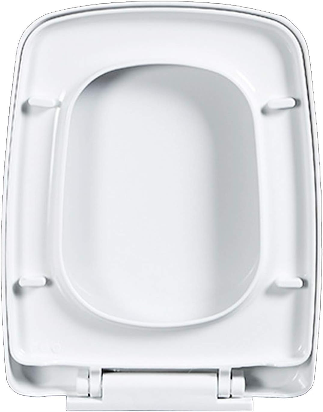 Square Toilet Seat Soft Close with Easy Quick Release Top Fix Adjustable Hinges, Easy Installation, White Soft Close Toilet Seats,06b