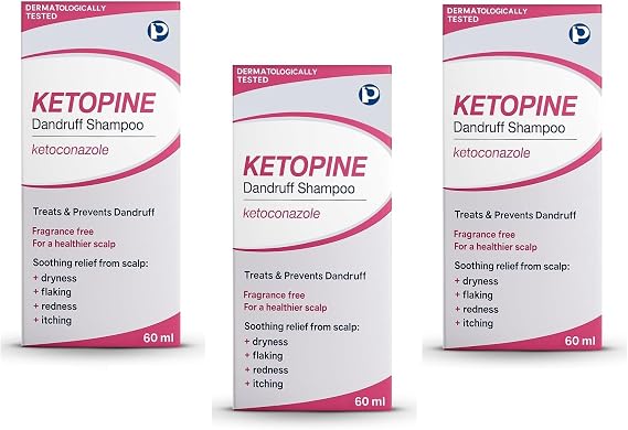 Ketoconazole 2% Medicated Shampoo – Anti-Fungal Anti-Dandruff Shampoo for Itchy, Flaky Scalp, 60ml